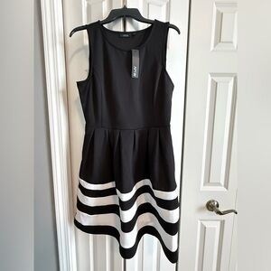Apt. 9 Black and White Striped Mini Dress
